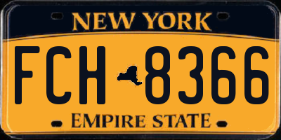 NY license plate FCH8366