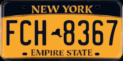NY license plate FCH8367
