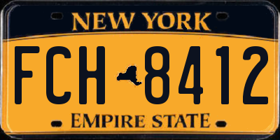 NY license plate FCH8412