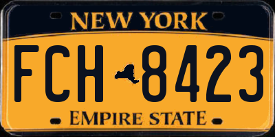 NY license plate FCH8423