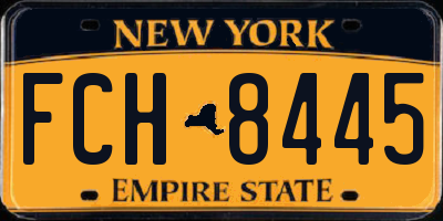 NY license plate FCH8445