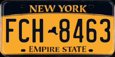 NY license plate FCH8463