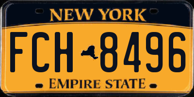 NY license plate FCH8496