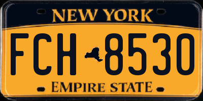 NY license plate FCH8530