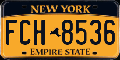 NY license plate FCH8536