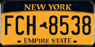 NY license plate FCH8538