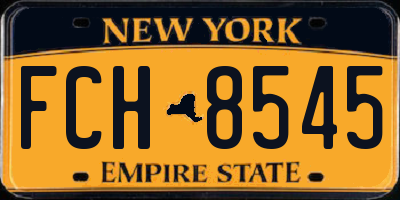 NY license plate FCH8545
