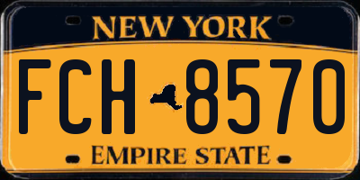 NY license plate FCH8570