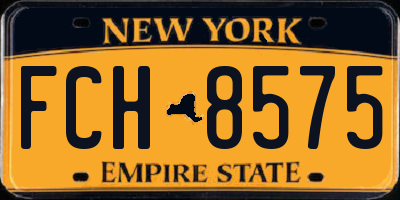 NY license plate FCH8575