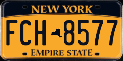 NY license plate FCH8577