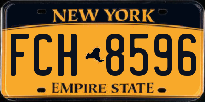 NY license plate FCH8596