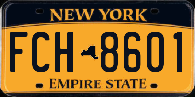 NY license plate FCH8601