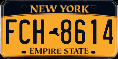 NY license plate FCH8614