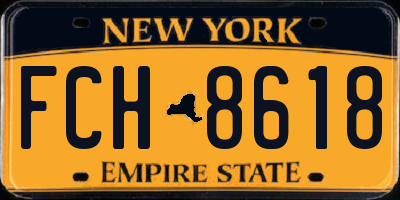 NY license plate FCH8618