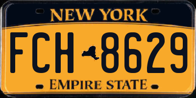 NY license plate FCH8629