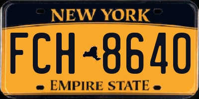 NY license plate FCH8640