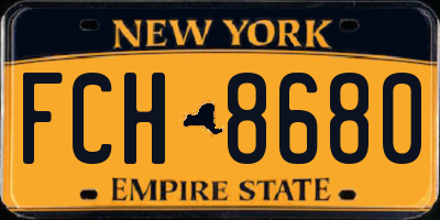 NY license plate FCH8680