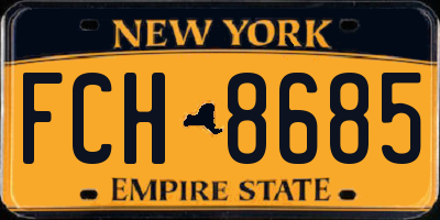 NY license plate FCH8685