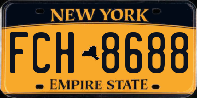 NY license plate FCH8688