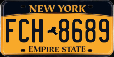 NY license plate FCH8689