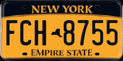 NY license plate FCH8755