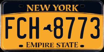 NY license plate FCH8773