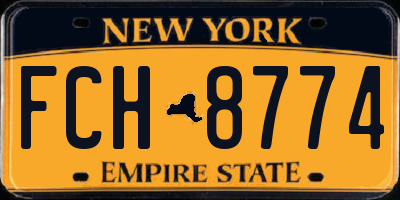 NY license plate FCH8774