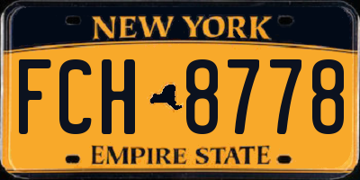 NY license plate FCH8778