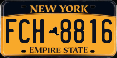 NY license plate FCH8816