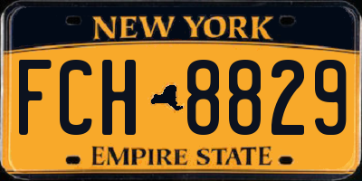 NY license plate FCH8829
