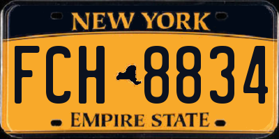 NY license plate FCH8834