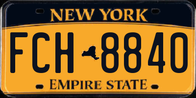 NY license plate FCH8840