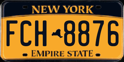 NY license plate FCH8876