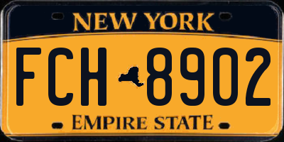 NY license plate FCH8902
