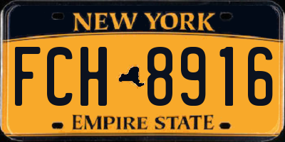 NY license plate FCH8916