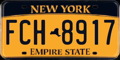 NY license plate FCH8917