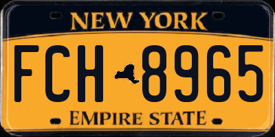 NY license plate FCH8965