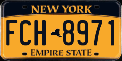 NY license plate FCH8971