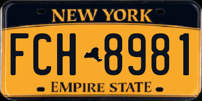 NY license plate FCH8981