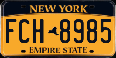 NY license plate FCH8985