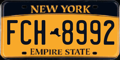 NY license plate FCH8992