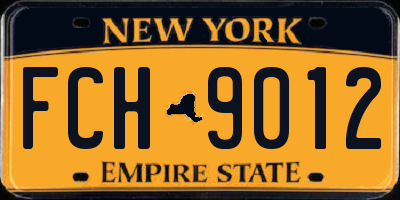 NY license plate FCH9012