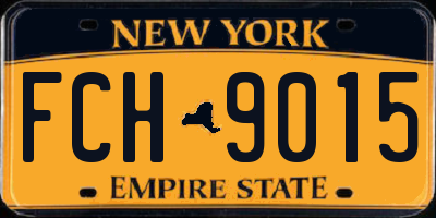 NY license plate FCH9015