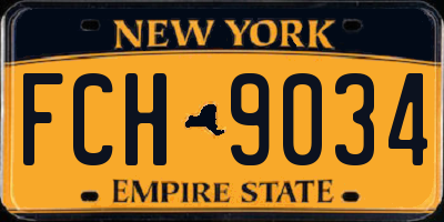 NY license plate FCH9034