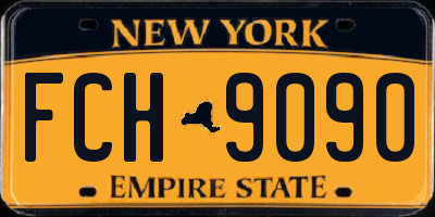 NY license plate FCH9090