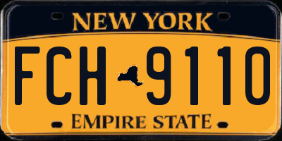 NY license plate FCH9110