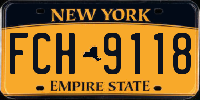 NY license plate FCH9118