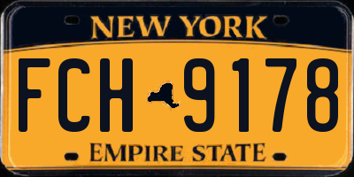 NY license plate FCH9178