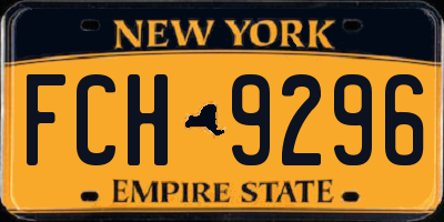 NY license plate FCH9296