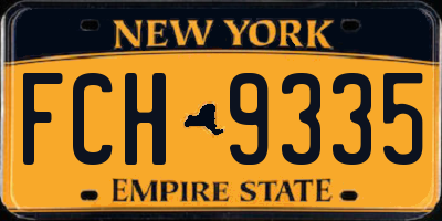 NY license plate FCH9335